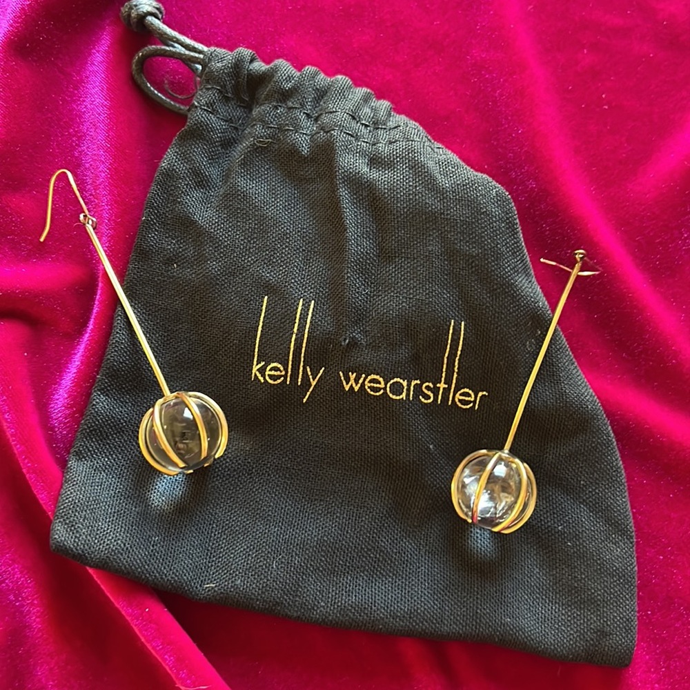 Very cool Kelly Wearstler earrings with pouch.